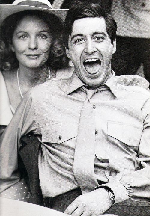 Diane and Al Pacino on the set of The Godfather by Harry Benson