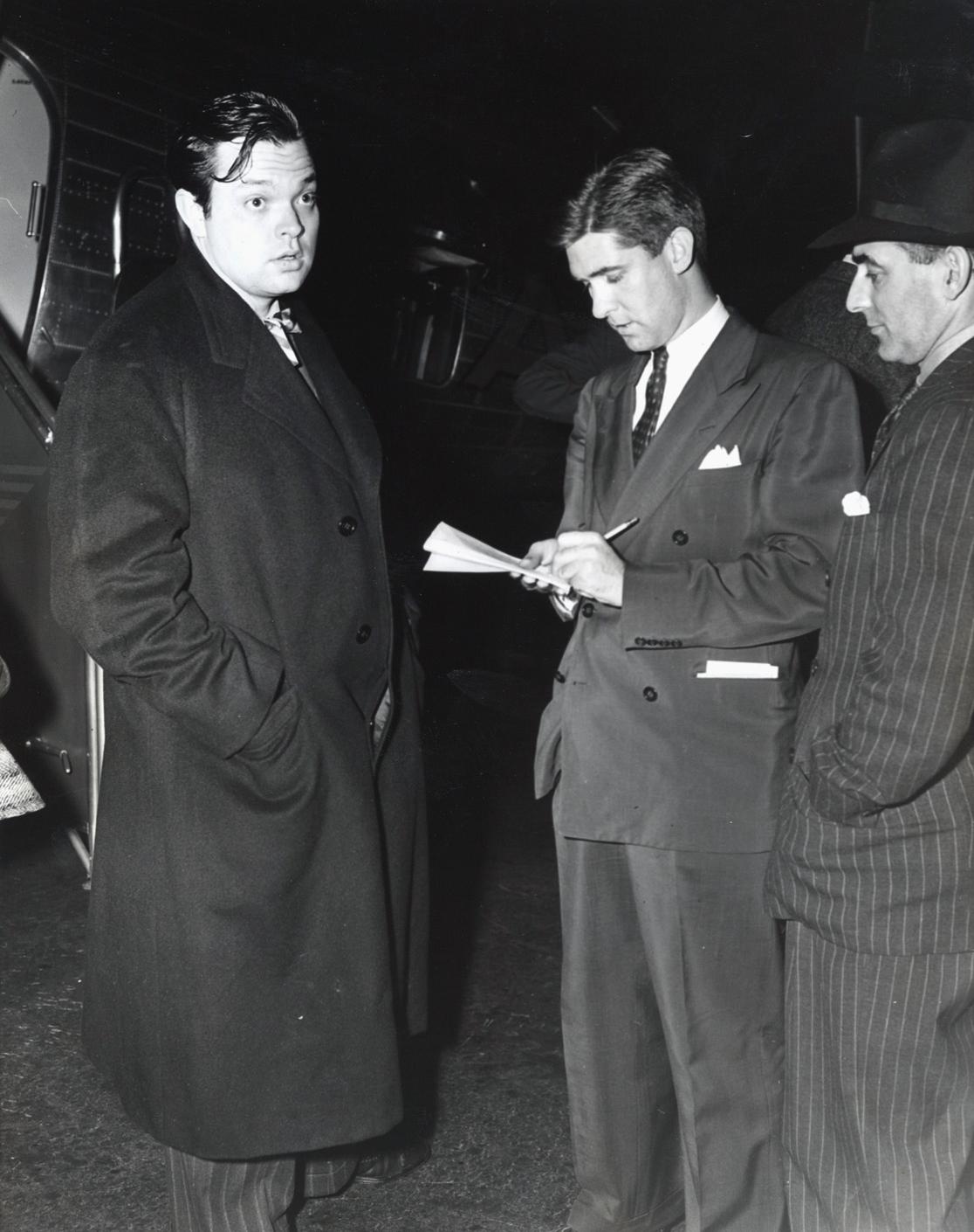 Orson Welles arriving for the New York premiere of Citizen Kane on May 1, 1941.